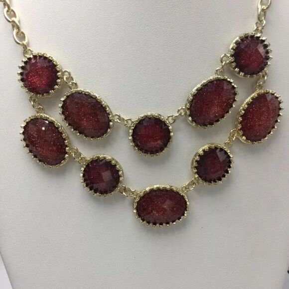 ANN TAYLOR FACTORY SPARKLE GEM LAYER NECKLACE 18"+3" NWT - Picture 3 of 11